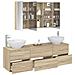 Set di mobili per il bagno 4 pcs Rovere Sonoma - Foto miniatura 3
