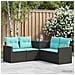 Set di divani 5 pz Nero e Blu Rattan sintetico e Acciaio - Foto miniatura 10
