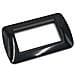 1 Placca Muro 4 Posti Moduli Nero Lucido Compatibile Tipo Bticino Living - Foto miniatura 1