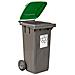 Bidone Carrellato Per Raccolta Differenziata 120 Litri Bicolore - Fondo Grigio E Coperchio Verde Scuro - Foto miniatura 1