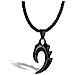 Collana da Uomo in Pelle, ""Flame"", 60cm, Nero - Foto miniatura 1