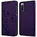 Cadorabo Custodia Compatibile Con Sony Xperia 10 Iii In Lilla Scuro Fiore - Coperchio Protettivo In Design Floreale Con Chiusura Magnetica, Funzione Stand E Slot Per Carte - Foto miniatura 8