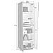 Armadio Multiuso Medea, Portascarpe A 2 Ante E 5 Ripiani, Mobile Multifunzione, 100% Made In Italy, Cm 60x38h200, Bianco Lucido - Foto miniatura 3