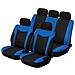 Set Completo Coprisedili E Poggiatesta Uranus - Nero E Blu - Per Tutte Le Auto, Anche Per Sedili Con Braccioli - Foto miniatura 1