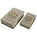 Set Di Scatole Decorative Libro Fiori Tela Legno Mdf 7 X 27 X 18 Cm - Foto miniatura 1