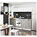 Mobile cucina modulare con piano di lavoro OLIWIA, 2 ante, 80x46x85 cm, Colore Bianco e Grigio Cemento - Foto miniatura 5