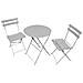 Set di Mobili da Balcone ORION Tavolo rotondo e 2 Sedie in Elegante Grigio - Foto miniatura 2