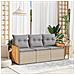Set Divano Da Giardino 3 Pz Con Cuscini Beige In Polyrattan - Foto miniatura 1