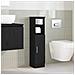 Mobile Da Bagno Con Portarotolo Nero 20,5x22x90 Cm - Foto miniatura 3
