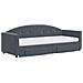 Divano Letto Estraibile Cassetti Grigio Scuro 80x200cm Velluto - Foto miniatura 3