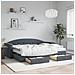 Divano Letto Estraibile Cassetti Grigio Scuro 80x200cm Velluto - Foto miniatura 1