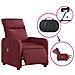 Lusso Casadino -  Poltrona Massaggiante Reclinabile Elettrica Rosso Vino Tessuto - Foto miniatura 5