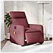 Lusso Casadino -  Poltrona Massaggiante Reclinabile Elettrica Rosso Vino Tessuto - Foto miniatura 8
