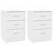 Lusso Casadino -  Comodini 2 Pz Bianco 38x35x56 Cm In Legno Ingegnerizzato - Foto miniatura 2