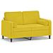 Divano A 2 Posti Con Cuscini Giallo 120 Cm In Velluto - Foto miniatura 1