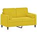 Divano A 2 Posti Con Cuscini Giallo 120 Cm In Velluto - Foto miniatura 2