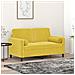 Divano A 2 Posti Con Cuscini Giallo 120 Cm In Velluto - Foto miniatura 8