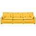 Divano Modulare con Cuscini Giallo Chiaro - Foto miniatura 5
