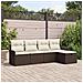 Set di Divani da Giardino 5 Pezzi con Cuscini Marrone Rattan Poliestere, Divano da Giardino a 2 Posti con Ripostiglio e Cuscini Marrone Rattan Poliestere - Foto miniatura 2