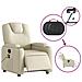 Poltrona Massaggiante Elettrica Reclinabile Crema Similpelle - Foto miniatura 6