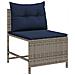 Set Divano da Esterno Grigio e blu navy Rattan con telaio in metallo - Foto miniatura 5
