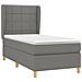Giroletto a Molle con Materasso Grigio Scuro 80x200 cm Tessuto - Foto miniatura 3