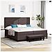 Letto a molle con materasso e panca marrone scuro 200x200 cm Tessuto - Foto miniatura 2