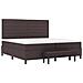 Letto a molle con materasso e panca marrone scuro 200x200 cm Tessuto - Foto miniatura 8