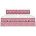 Struttura Letto Pouf con Materassi Rosa 200x200 cm Velluto - Foto miniatura 8