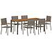 Set da Pranzo per Giardino 7 pcs Grigio 190 x 90 x 75 cm - Foto miniatura 1