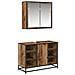Set di mobili per il bagno con lo scaffale 2 pcs Legno vecchio - Foto miniatura 1