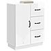 Credenza Bianco Lucido 66 x 34,5 x 87 cm Legno ingegnerizzato - Foto miniatura 2