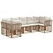 Set di divani da esterno 7 pcs Naturale e Bianco Crema - Foto miniatura 1