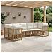 Set di divani da esterno 7 pcs Naturale e Bianco Crema - Foto miniatura 2