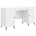 Scrivania Bianco Lucido 142,5 x 50 x 75 cm Legno ingegnerizzato - Foto miniatura 1