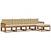 Set di divani da esterno con cuscino 5 pcs Naturale e Beige - Foto miniatura 1