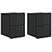 Mobiletto da notte a muro 2 pcs Nero 33 x 34,5 x 43 cm - Foto miniatura 1