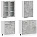 Unità Cucina LYON 8 pcs Grigio Cemento Legno ingegnerizzato - Foto miniatura 3