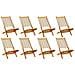 Sedie da Giardino Pieghevoli 8pz Beige Legno Massello di Acacia - Foto miniatura 1