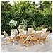 Sedie da Giardino Pieghevoli 8pz Beige Legno Massello di Acacia - Foto miniatura 2