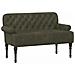 Loveseat con bottoni imbottiti Verde militare 120 x 65 x 78 cm - Foto miniatura 1