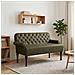 Loveseat con bottoni imbottiti Verde militare 120 x 65 x 78 cm - Foto miniatura 2