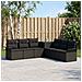 Set di divani 7 pz Nero Rattan sintetico e Acciaio - Foto miniatura 3