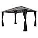 Gazebo con Tende 4x3x2,6 m Nero - Foto miniatura 1