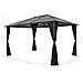 Gazebo con Tende 4x3x2,6 m Nero - Foto miniatura 7