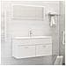 Set Mobili da Bagno 2 pz Bianco in Legno Multistrato - Foto miniatura 5