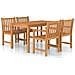Set da Pranzo per Esterni 5 pz in Legno Massello di Teak - Foto miniatura 1