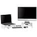 Supporto Monitor Pc Da Scrivania Per 2 Monitors Angoli Girevole Con 2 Organizzatore Cassetti Supporto Per Monitor Di Bambù Bianco Bbf04-w - Foto miniatura 1