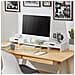 Supporto Monitor Pc Da Scrivania Per 2 Monitors Angoli Girevole Con 2 Organizzatore Cassetti Supporto Per Monitor Di Bambù Bianco Bbf04-w - Foto miniatura 3