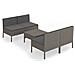 Set Divani Da Giardino 5 Pz Con Cuscini In Polyrattan Grigio - Foto miniatura 2